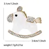 Broche de Caballo de Troya de Aleación con Pedrería y Concha Lindo Versátil Moda Simple Accesorio de Pin para Traje de Mujer