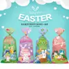 Bolsa plana OPP de Pascua con patrón de huevo de conejo, bolsa de embalaje para dulces y regalos, bolsa universal festiva para galletas