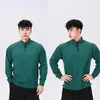 Algodón clon 180G media cremallera manga larga entrenamiento fitness exterior abrigo resistente deportivo secado rápido ajustado camiseta generación