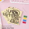 Brinquedos educativos cartoon média pintura de areia jardim de infância DIY materiais artesanais para crianças com fabricantes de areia de seis cores