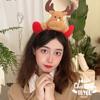 Adornos navideños Diadema navideña de felpa Adorable cabeza de alce navideño Cueva Adorable diadema con corazón de niña Accesorios para el cabello festivos