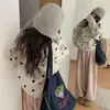 Cárdigan de Punto Redondo Estilo Coreano con Bloques de Color Retro y Lunares para Mujer, Holgado y Adelgazante, Suéter Abrigo Versátil para Otoño e Invierno, Gris