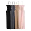 Vestido Sexy de Estilo Europeo y Americano para Resort con Cuello Halter Falda Larga para Mujer en Otoño con Cintura Plisada Aspecto Adelgazante Vestido de Tubo