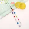 Nueva cadena para teléfono de cara sonriente de arcilla blanda, cordón para funda de teléfono DIY, correa de muñeca corta anti-pérdida anti-caída hecha a mano con cuentas