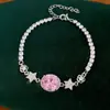 Pulsera ovalada de estrella de circonita, sensación de lujo ligero de nicho de alta gama, versátil para el uso diario, joyería elegante y exquisita al por mayor