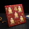 Adorno del Dios de la Riqueza de Cinco Vías Cinco Bendiciones Lámina de Oro Regalo Oro Puro 1g Hogar Oficina Negocio Artesanía Regalo Regalo de Seguro