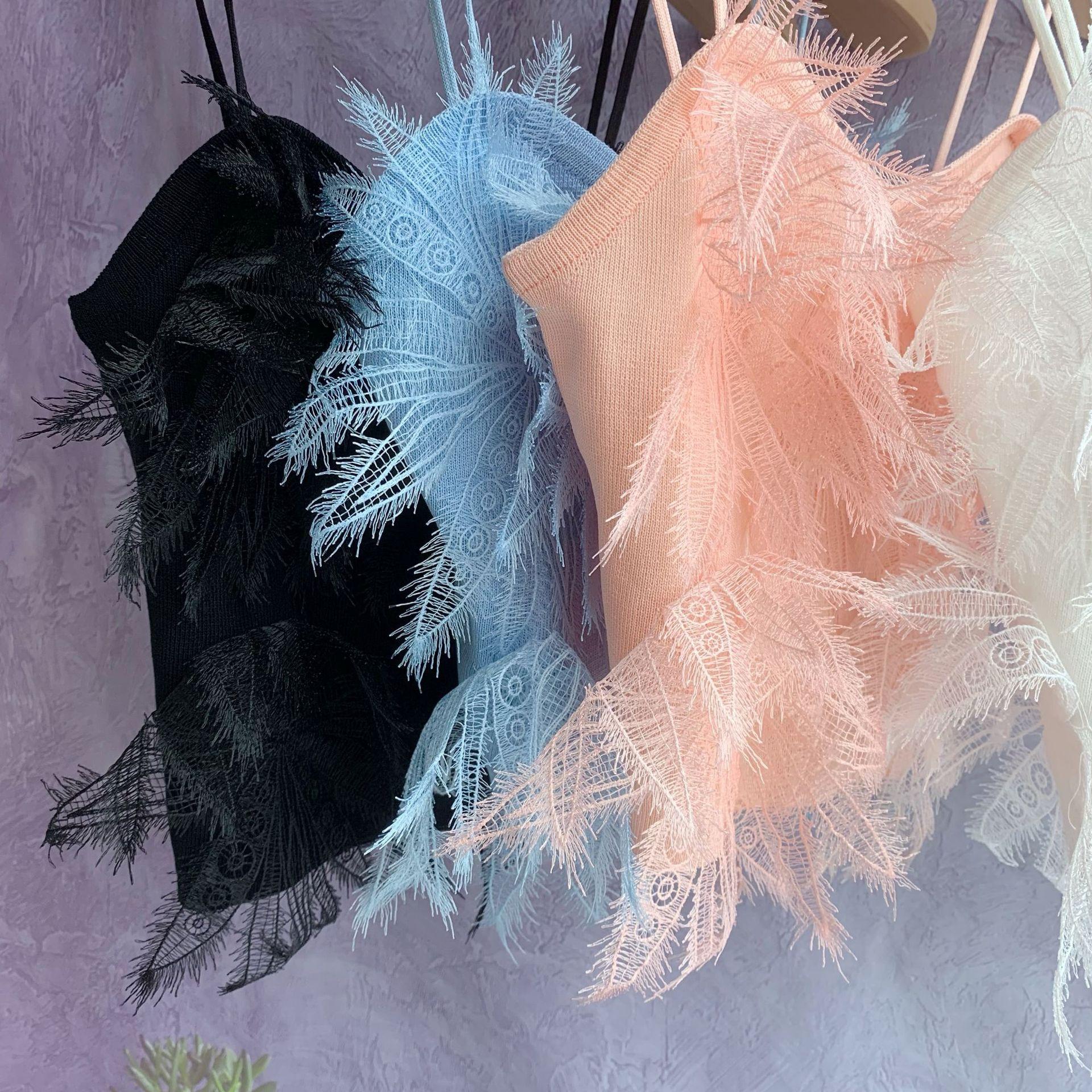 Z-3-30-1  蕾丝羽毛吊带背心 (18)