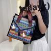 Nueva Bolsa de Compras Portátil con Borlas 2022 Moda Estilo Étnico Estilo de Hong Kong Bolso Cubo para Mujer Versátil Bolso Tejido para Mujer