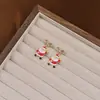 Estilo Ins Japonês e Coreano Série de Natal Brincos de Laço Floco de Neve Árvore de Natal Doce de Cana Fofo Brincos de Desenho Animado