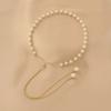Collar de perlas con borlas largas y temperamento de súper hada para mujer, diseño avanzado con sentido de celebridad de Internet, collar de cadena de clavícula extraíble, venta al por mayor