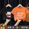 Camiseta de Verão Tendência e Versátil de Manga Curta para Meninas, Caimento Solto, Novo Estilo de Verão, Blusa 100% Algodão para Crianças