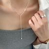Collar Nalan S925 de plata esterlina con cuentas y cadena de amor, diseño moderno y elegante, joyería para el cuello para mujer Y01290