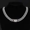 Corrente Cubana com Diamantes Completos de 26 Letras Hip-Hop Tendência Personalizada Criativa Popular Joia Colar Venda Direta da Fábrica