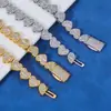 Pulsera de Cadena de Corazón con Hebilla Plegable de 8 mm Transfronteriza Europea y Americana Joyería Hip-Hop Accesorios Simples de Nicho Pulsera de Zirconia para Hombre Personalización