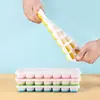 Molde para Cubitos de Hielo Caja de Almacenamiento para Cubitos de Hielo de Silicona de Grado Alimenticio Fabricador de Hielo Doméstico para Refrigerador con Tapa Fabricador Casero de Cubitos de Hielo