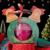 Pegatina decorativa navideña transparente con marca de agua, feliz Nochebuena, regalo de manzana y fruta, etiqueta decorativa.
