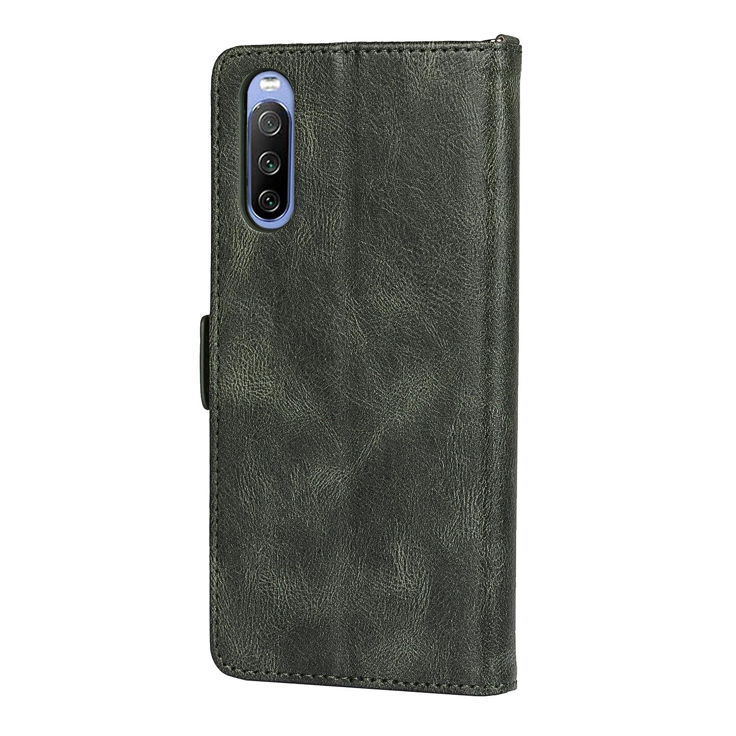 Xperia 10 III 中扣复古双折边翻盖皮套