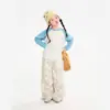 Ropa Infantil Nuomi Wanzi 2026 Otoño Nuevo Estilo Coreano para Niñas Camiseta Básica de Punto de Lana con Bloques de Color y Mangas Raglán