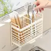 Caixa de armazenamento de hashi de bancada estilo europeu e americano, porta-hashi de cozinha, gaiola de hashi montada na parede, porta-colher e hashi doméstico