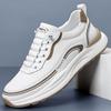 Nuevos Zapatos de Hombre de Otoño, Ligeros y Delgados, Mocasines Deportivos Casuales Cubiertos de Piel, Sin Cordones, Zapatos Blancos Versátiles