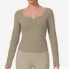 Camiseta Esportiva Feminina de Corrida ao Ar Livre Transfronteiriça com Proteção Solar, Secagem Rápida, Manga Longa Fina, Ajustada, Top para Fitness e Yoga