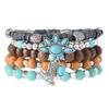 TEMU Traje Estilo Bohemio Transfronterizo Pulsera Botas Colgante Cuentas de Madera Elástico Pulsera de Mujer Pulsera de Hombre