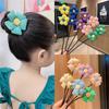 Flor das crianças updo Rod acessórios de cabelo menina alta bola cabeça updo artefato da menina preguiçoso torcido cocar de vara