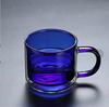Taza de vidrio de doble capa de color transfronteriza de Amazon con asa, taza portátil para agua para el hogar y la oficina, en stock al por mayor