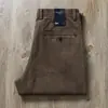 Pantalones Otoño e Invierno Textura de Sarga Cómodos Versátiles de Negocios Rectos Holgados Caqui Pantalones Casuales para Hombre