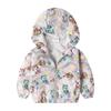 Comércio exterior roupas infantis 2024 outono novo jaqueta corta-vento arco-íris para meninas com capuz e zíper camisa para meninos casaco de cachorro atacado