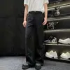 Calça Social Flare Preta para Homens, Novo Estilo de Nicho com Lantejoulas Estreladas e Design de Tinta Salpicada, Calça Longa Casual Versátil de Alta Qualidade