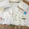 Pijamas para Niñas, Ropa Casual Fresca de Verano para Niños, Conjuntos Lindos de Cardigan con Dibujos Animados, Ropa Holgada con Aire Acondicionado para Niños