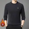 Suéter de Terciopelo para Hombres de Mediana Edad con Hurón Invierno Nueva Llegada Forrado de Felpa Tejido Grueso Suéter Casual Cálido Traje Superior