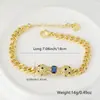 Distrito Lu Comercio Exterior Nuevo Creativo Pulsera Doble Leopardo de Circonita con Diamantes Completos Chapado en Oro Cobre Estilo Europeo y Americano Pulsera Hip Hop