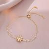 Pulsera Giratoria Transfronteriza Pulsera de Mujer Venta al por Mayor Cobre Chapado en Oro Micro Zircón Pulsera Molinillo de Viento
