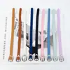 Alça de etiqueta de bagagem colorida em couro PU, corda para pendurar mala, pulseira multi-colorida, alça pequena de couro para bolsas, atacado em estoque