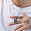 Pingente de lobisomem de aço titânio estilo punk retrô hip hop europeu e americano personalidade Gato feminino unissex colar atacado de fábrica