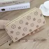 Billetera Larga para Mujer al por Mayor Chicas Nuevo Clásico Marrón Estampada Doble Capa Cremallera Cartera Billetera de Gran Capacidad