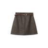[Oufan] Falda de Moda con Estampado de Leopardo de Cintura Alta Línea A Falda Corta para Mujer Moda Otoño e Invierno Falda Media Ajustada al Cuerpo 1088