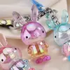 Pingente de chave de coelho fofo de acrílico colorido boneca de coelho requintada chaveiro de carro ornamentos de mochila atacado