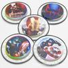 Muestra en Stock Popular para Niños Marvel Fresco Estampado Flash UV Etiqueta Redonda de Plástico Sello de Goma Suave Impermeable