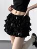 Falda de globo de estilo gótico oscuro con cruz oscura para mujer, falda corta de ballet para chica popular de primavera y verano, shorts tipo burbuja