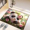 Alfombra absorbente de barro de diatomeas con diseño de animal lindo 3D para baño, alfombra antideslizante para ducha de baño, alfombra de baño