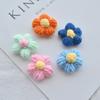 Grampo de cabelo infantil com flor de cinco pétalas em crochê puff, elástico de cabelo, acessórios semi-acabados, materiais para joias DIY, acessórios