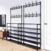 Sapateira Simples na Porta, Cabideiro Integrado de Chão para Roupas e Chapéus, Sapateira, Armário de Sapatos para Casa, Prateleira de Armazenamento para Quarto de Aluguel