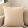 Funda de almohada acolchada simple estilo lino de algodón color liso para oficina, sala de estar, cojín de respaldo de sofá, tamaño grande, almohada de respaldo de cama
