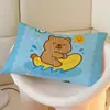 Funda de almohada cepillada de dibujos animados de capibara, individual, para estudiantes, neutral, de dormitorio, 48x74 cm, estampado infantil