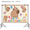 Novos Fofos Capivara Artigos para Festa de Aniversário Capivara Prato de Papel Faixa Balão Bolo de Aniversário Decoração de Festa