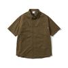 Camisa Manga Curta Workwear Retrô de Verão Bsapa Masculina 100% Algodão Solta Versátil Top Jaqueta Cs3038