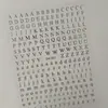 Pegatinas para Uñas con Letras Inglesas Disponibles Versátiles Planas Adhesivas Negro Blanco Oro Plata Números Pegatinas para Uñas Inglesas Estilo Dh